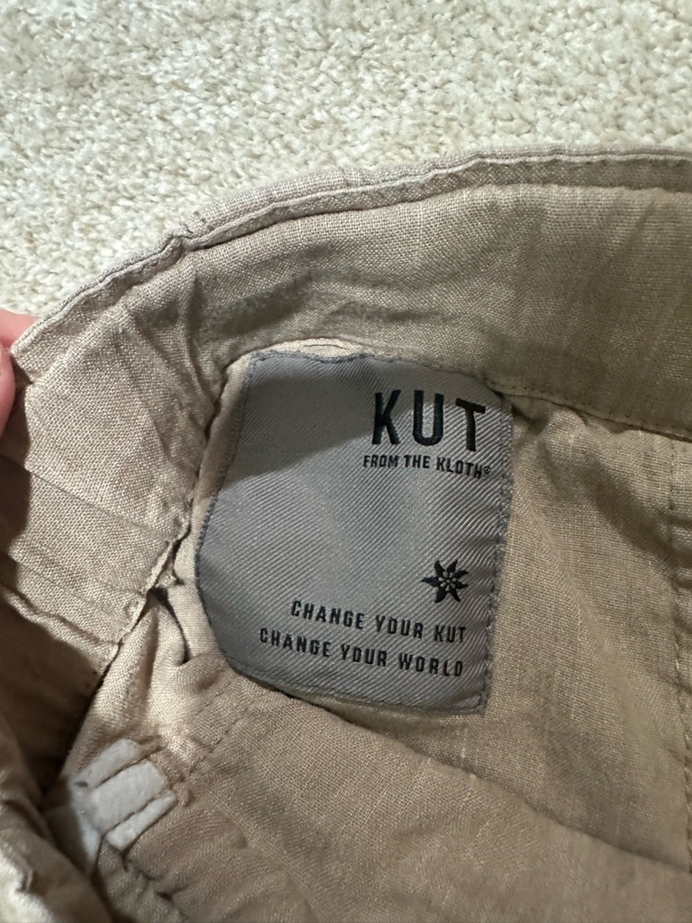 Kut from the Kloth Taupe-Gray Relaxed Linen Trousers - Picture 7 of 7